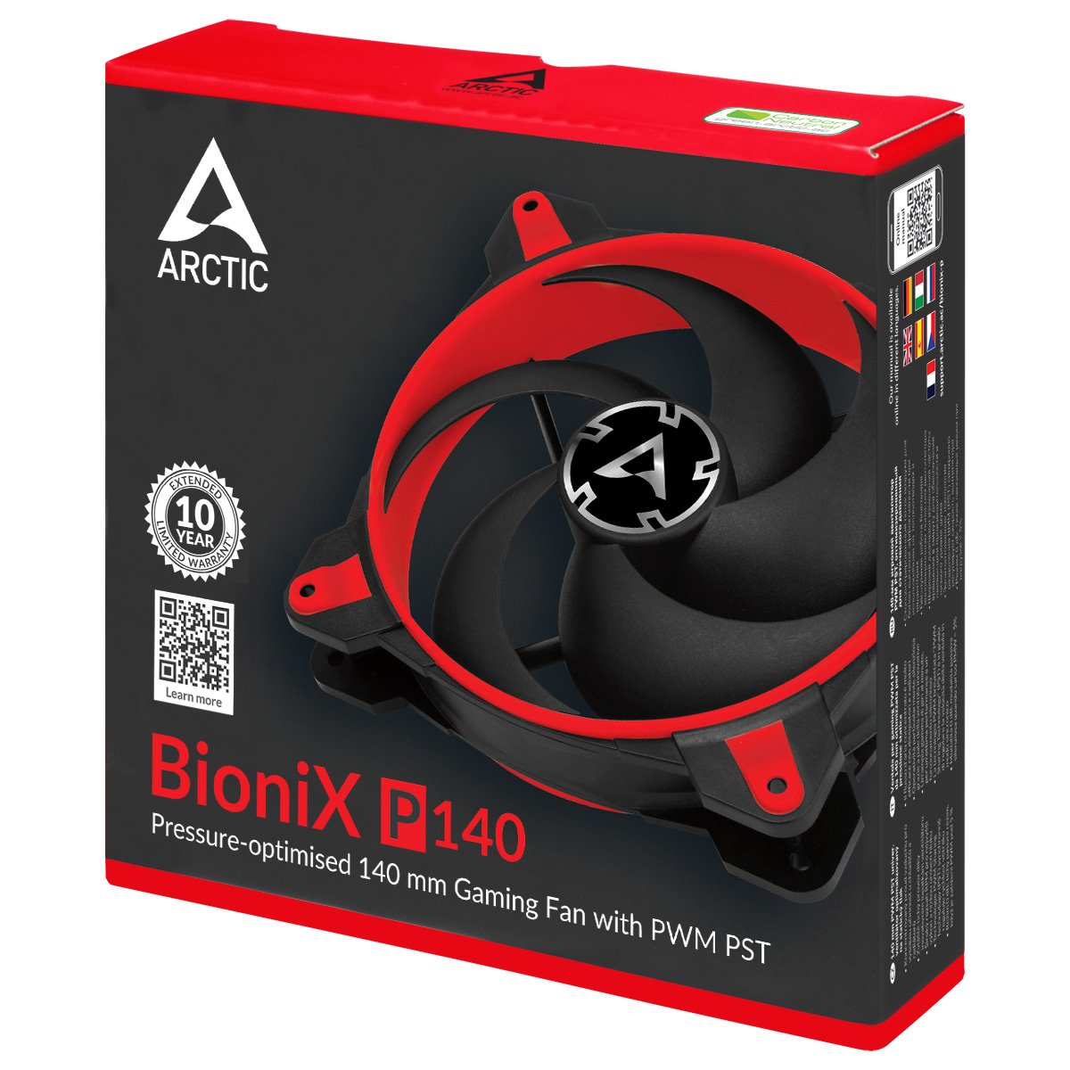 EAN 0872767009462 - ARCTIC BioniX P140 Carcasa del ordenador Ventilador 14 cm Negro, Rojo imagen 6