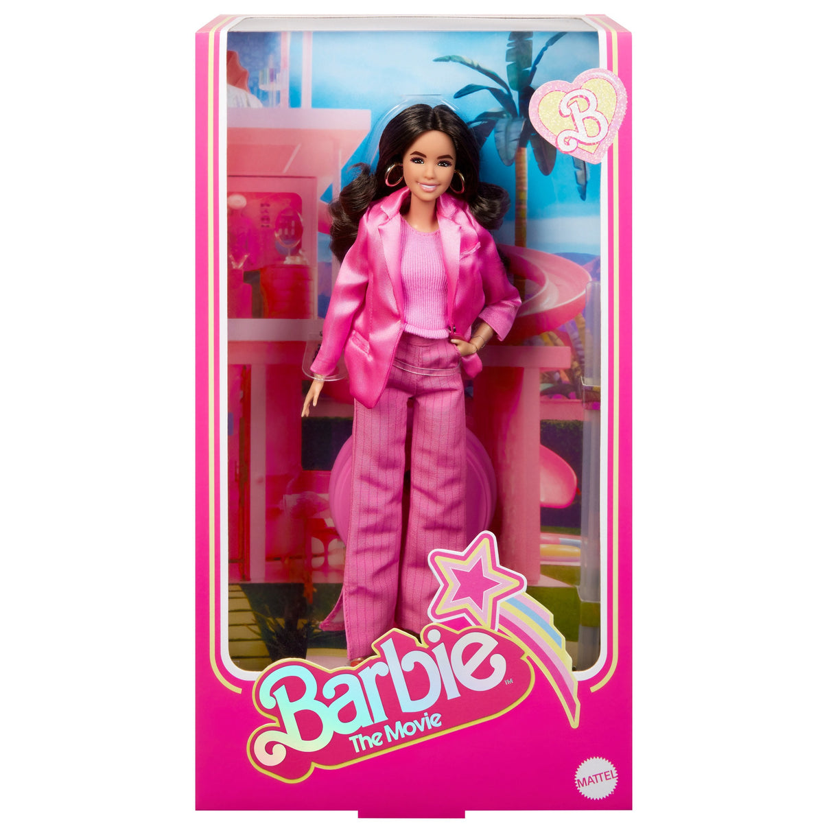 Mattel Barbie Signature The Movie - America Ferrera Como La Muñeca Gloria De La Película En Un Traje Pantalón De Tres Piezas En Rosa, Figura De Juguete