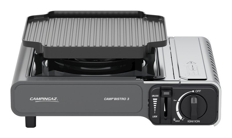 Estufa De Gas Campingaz Camp'Bistro 3 Con Parrilla Plateada/Gris, Estufa De Un Fuego De 2,2 Kw, Modelo 2025 2214202
