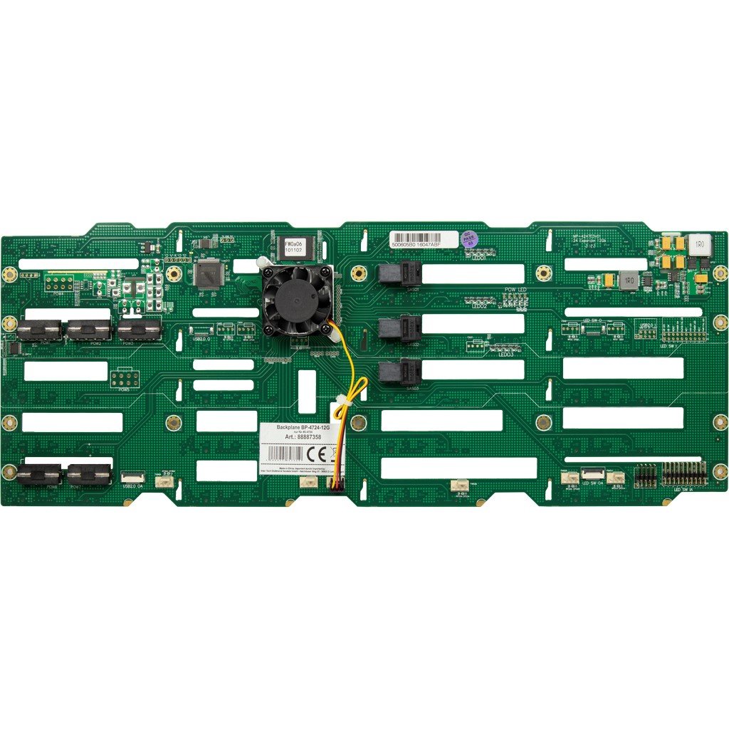EAN 4260455647359 - Inter-Tech BP-4724-12G Placa de bus común o backplane Verde imagen 2