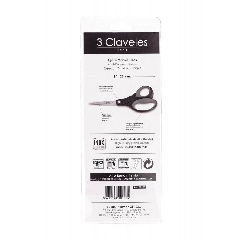 EAN 8410990001284 - 3 Claveles 00128 Universal Corte recto Negro, Rojo, Acero inoxidable imagen 4