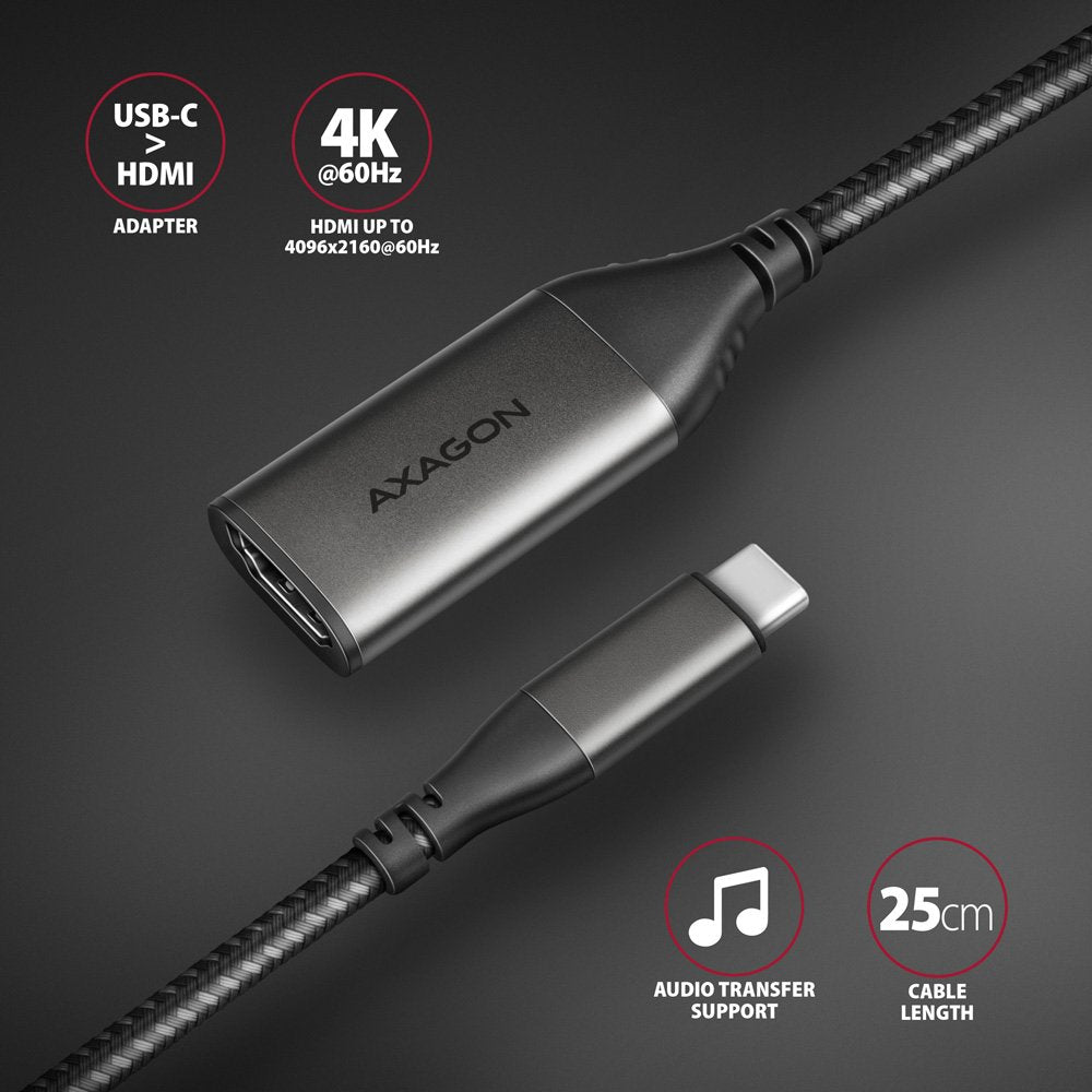 EAN 8595247907141 - Axagon RVC-HI2M adaptador de cable de vídeo 0,25 m USB Tipo C HDMI Negro imagen 7