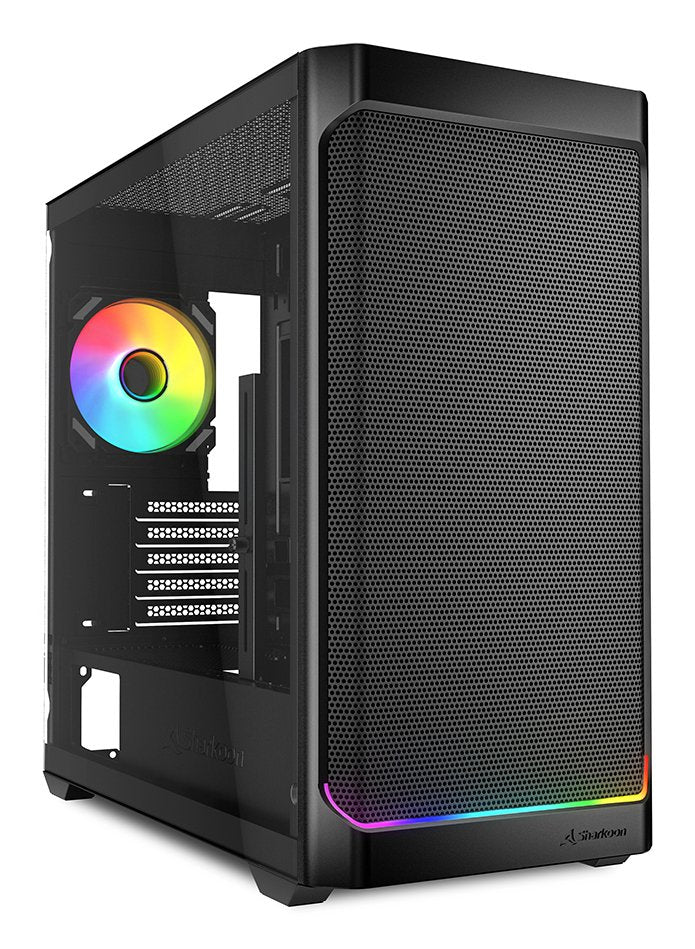 Caja Pc Sharkoon Mk4w Rgb Strip Negra, Cristal Templado 4044951041763