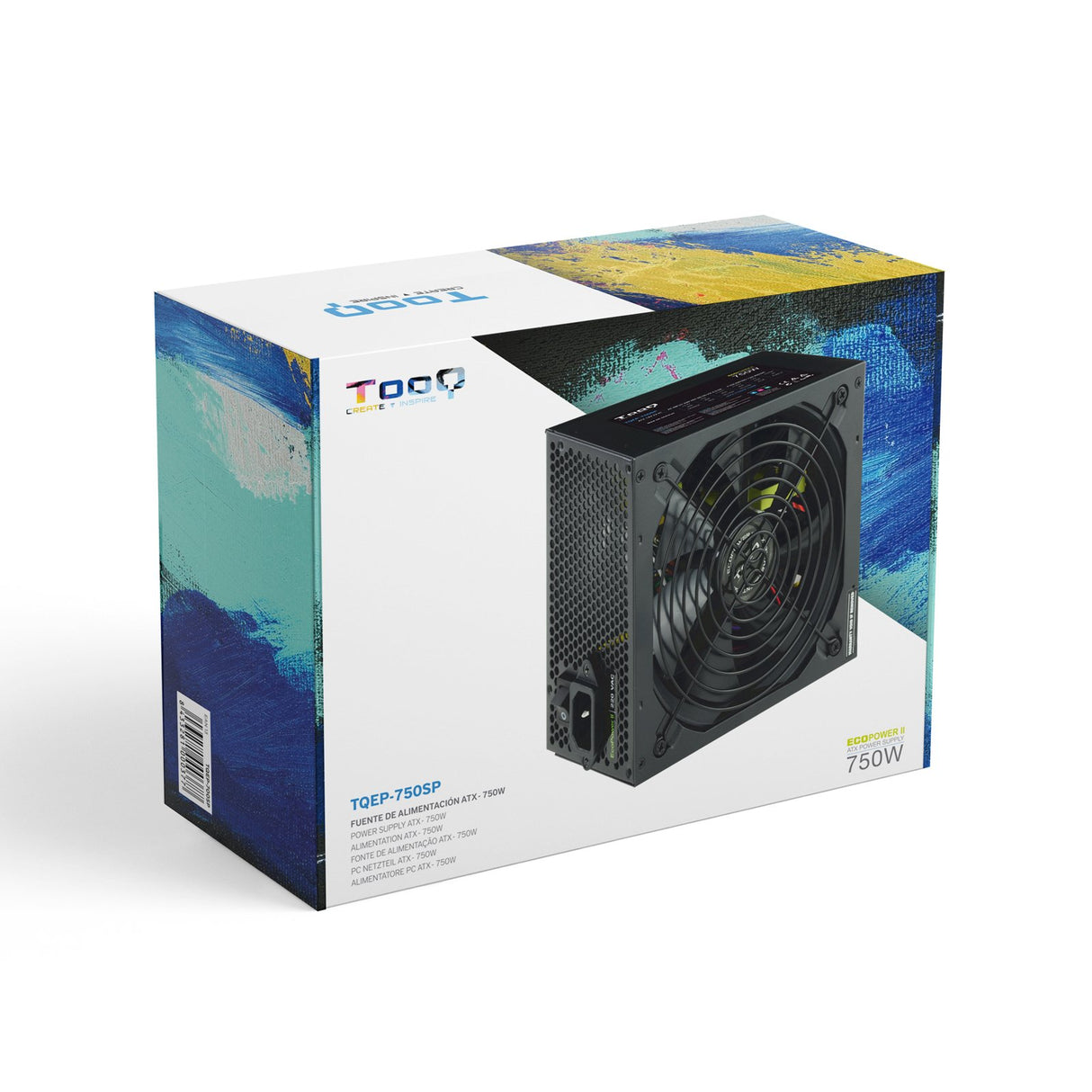 EAN 8433281010314 - TooQ TQAPOLO-750SP unidad de fuente de alimentación 750 W 20+4 pin ATX ATX Negro imagen 7