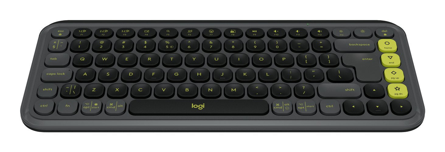 Teclado Ingles Logitech Pop Icon Keys Bluetooth Qwerty Internacional De Ee.Uu. Grafito, Verde