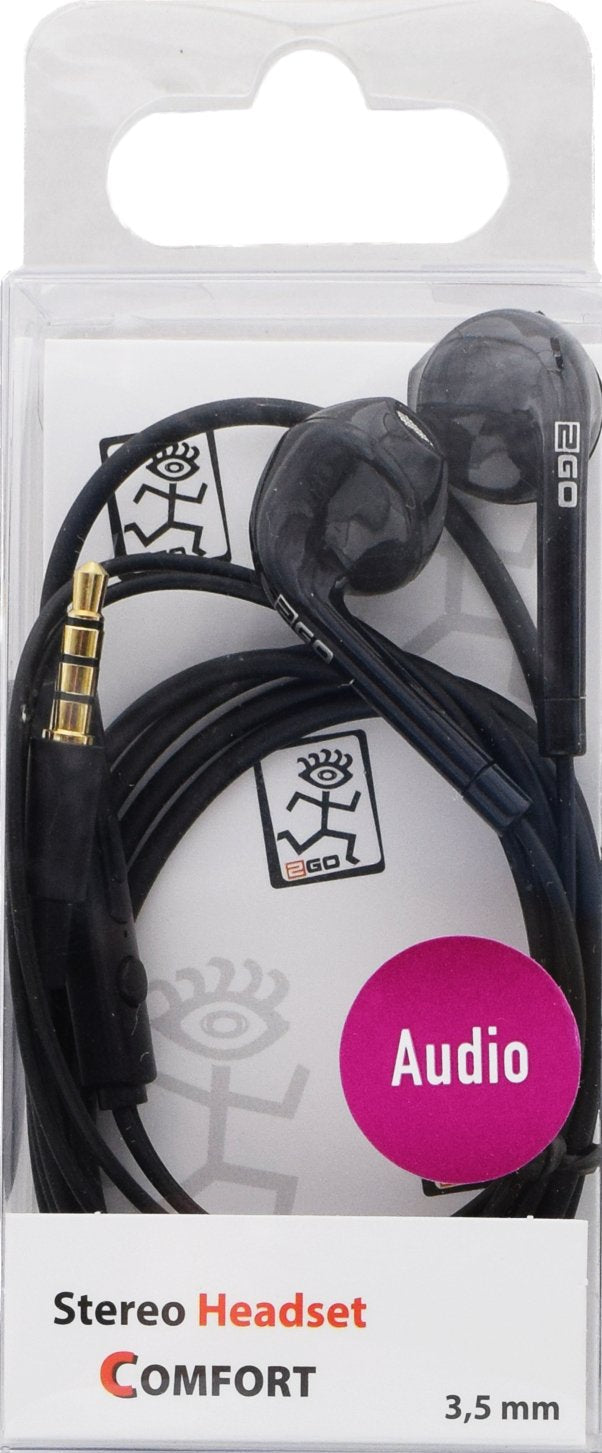 2go In-Ear Mereo Auriculares "Comfort" - Negro