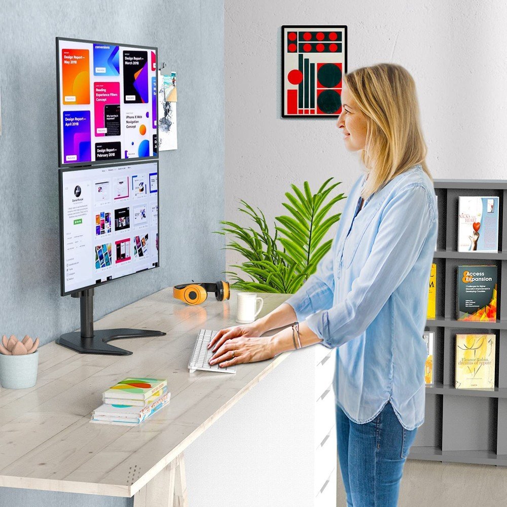 Techly Ica-Lcd 2520v Soporte De Mesa Para Pantalla Plana 68,6 Cm (27") Independiente Negro