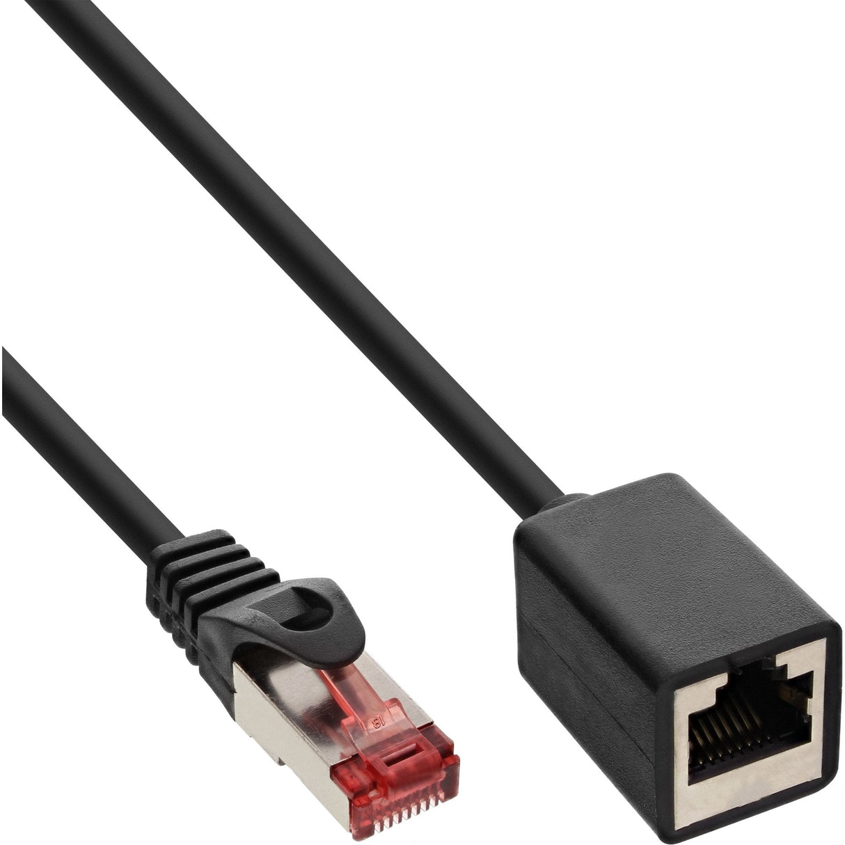 Extensión De Cable De Red Inline S/Ftp Pimf Cat.6 250mhz Cobre Libre De Halógenos Negro 1m