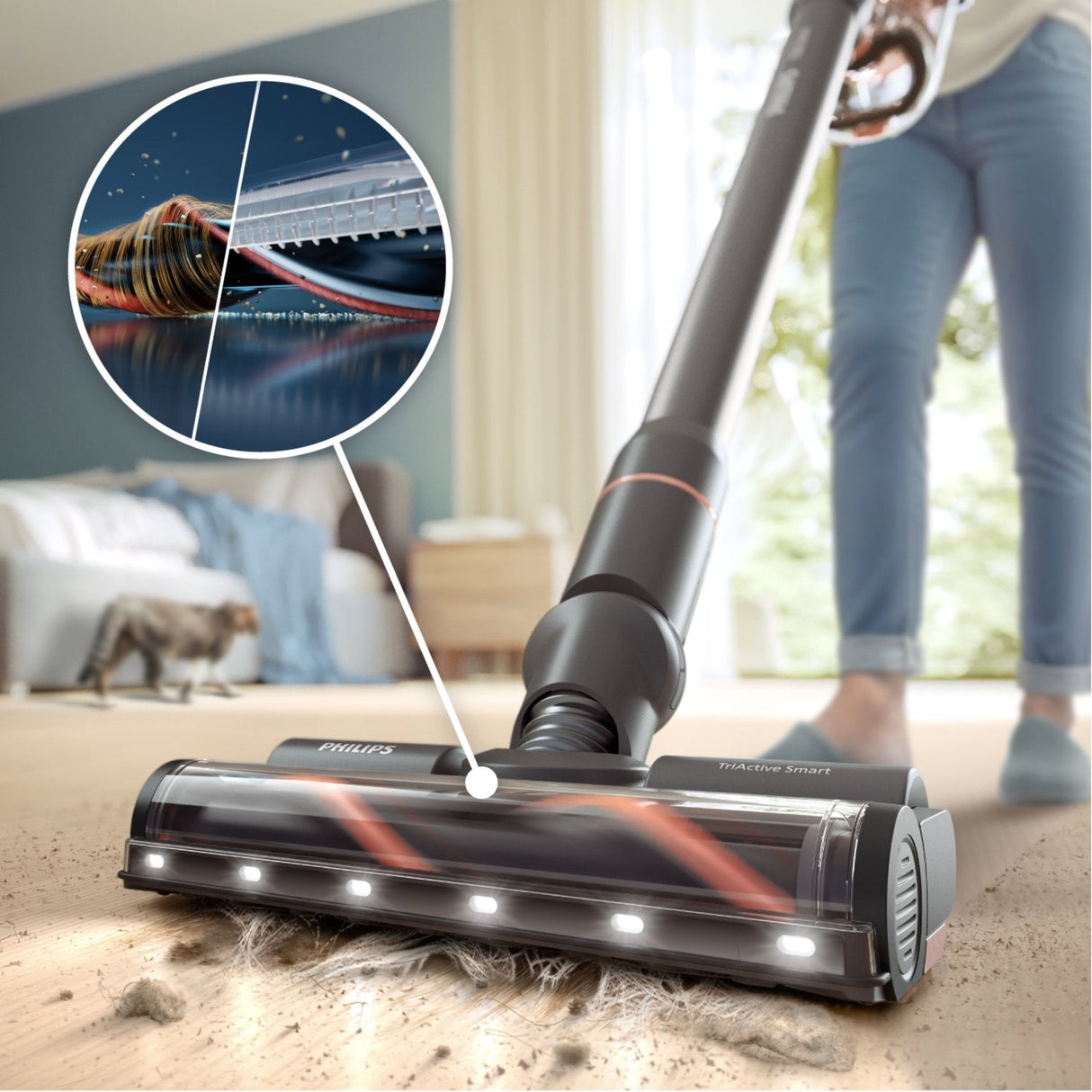 Philips Xc7163/01 Aspiradora De Pie Y Escoba Eléctrica Aspiradora Escoba 2 En 1 Batería Seca Y Húmeda Sin Bolsa 0,6 L Azul