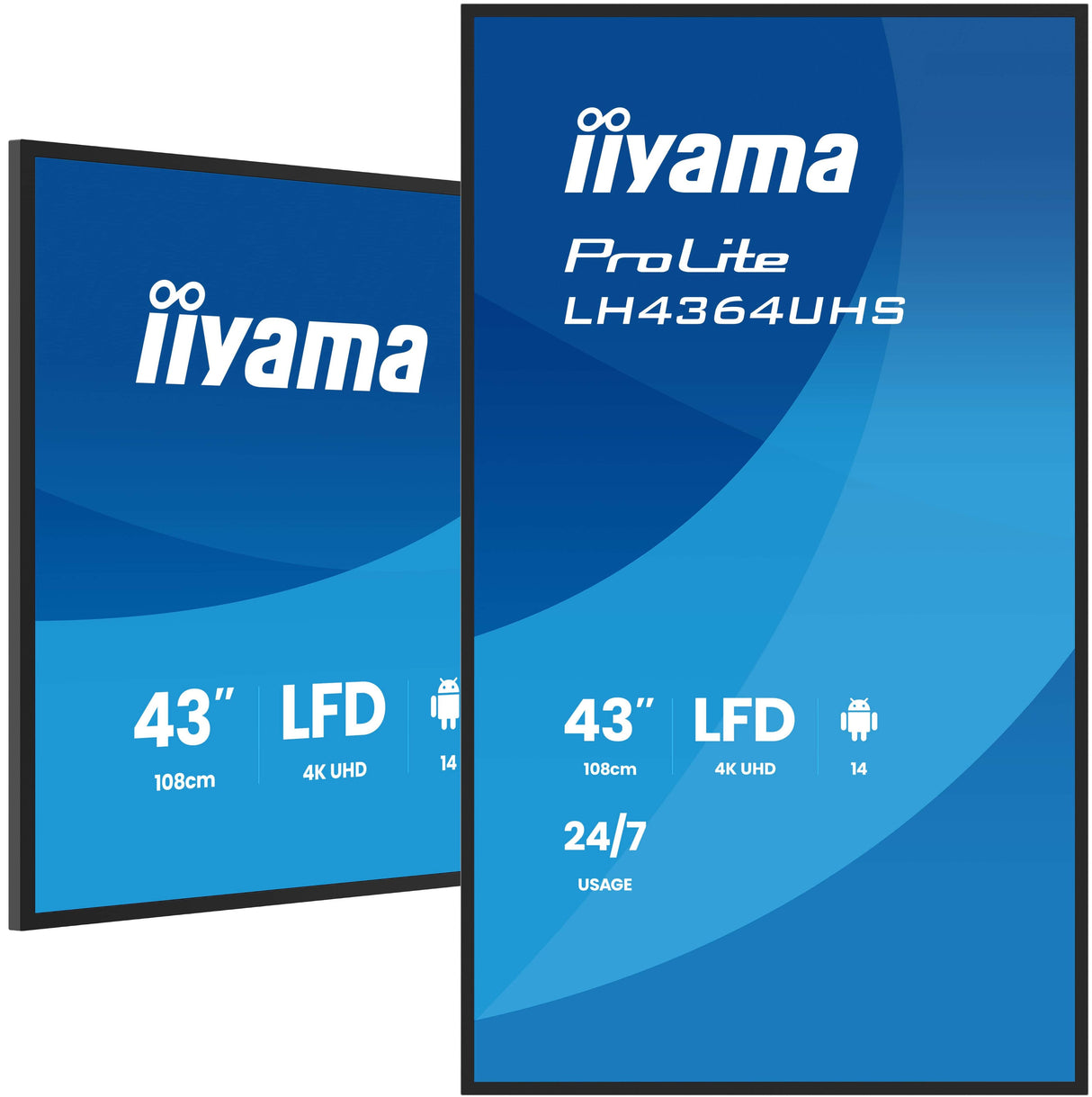 Iiyama Lh4364uhs-B1ag Pantalla Plana Para Señalización Digital 109,2 Cm (43") Led Wifi 500 Cd / M² 4k Ultra Hd Negro