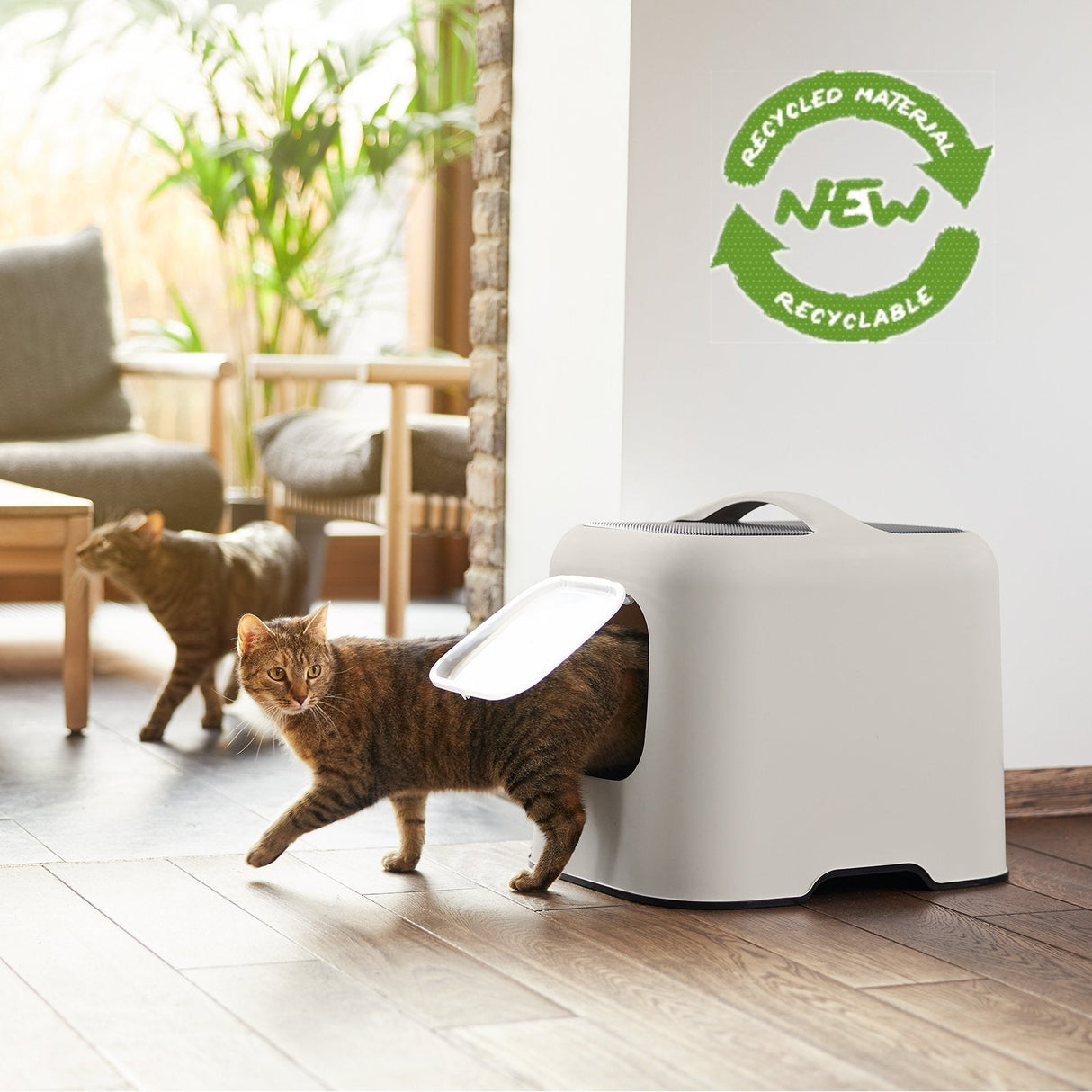 EAN 7610859245021 - Rotho BIALA Gato Caja de arena con cubierta Beige imagen 2