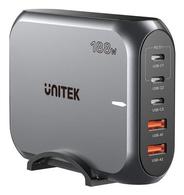 EAN 4894160057372 - UNITEK P1234AGY01-EU 188W Universal Gris Oscuro USB Carga rápida Interior imagen 1