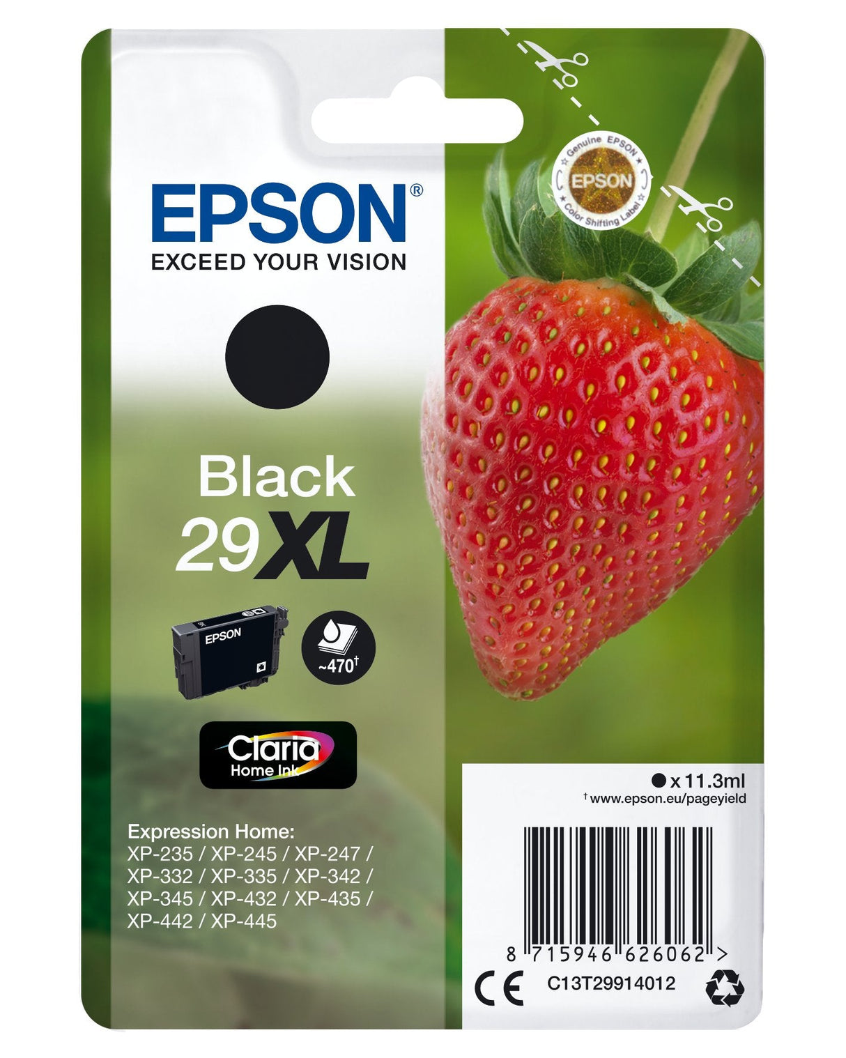 Cartucho Original Epson 29xl Negro - C13t29914010 Ml-11.3pag-470