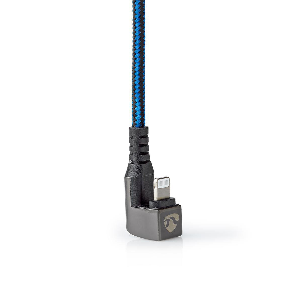 Nedis Usb-Kabel Usb 2.0 Apple Lightning 8-Pin Usb-C Stecker 60 W 480 Mbps Vernickelt 1.00 M Rund Geflochten / Nylon Blau / Schwarz