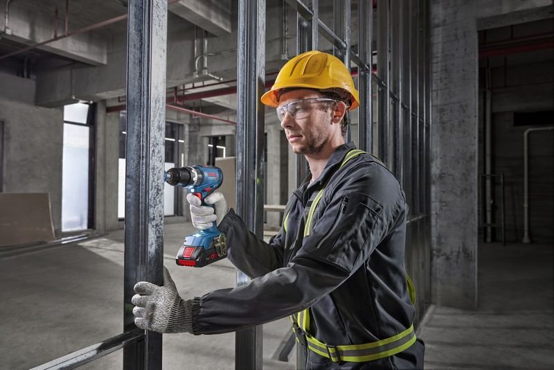 Taladro Percutor Inalámbrico Bosch Professional Gsb 18v-65 Professional Solo, 18 Voltios Azul, Sin Batería Ni Cargador 06019n3300