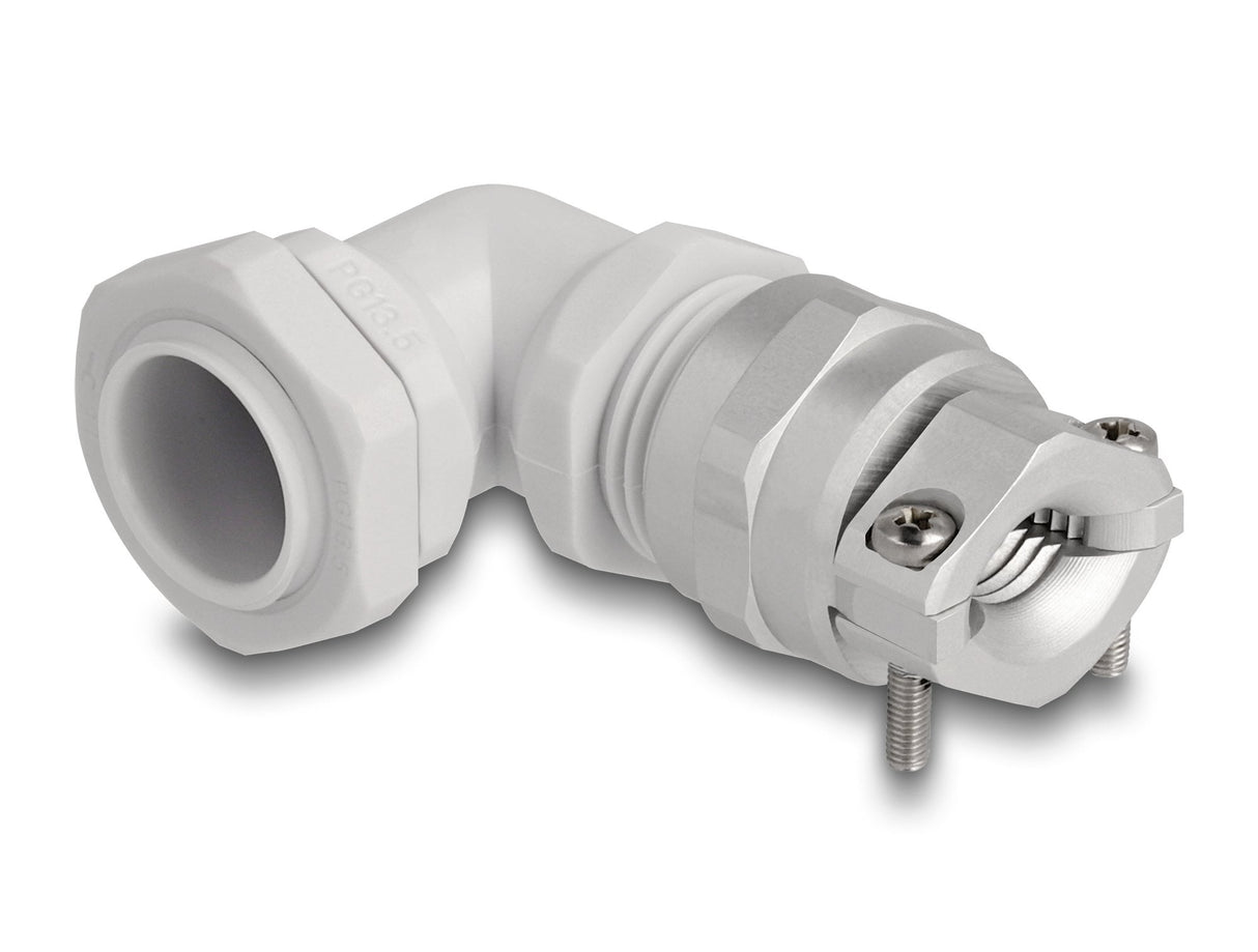 Delock 60596 Prensaestopas Con Alivio De Tensión Y Protección Contra La Flexión Ángulo De 90 ° Pg13,5 Gris