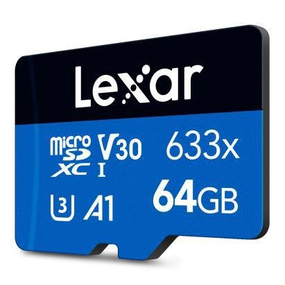 Lexar 64gb High-Performance 633x Microsdhc Uhs-I, Up To 100mb S Read 20mb S Write
