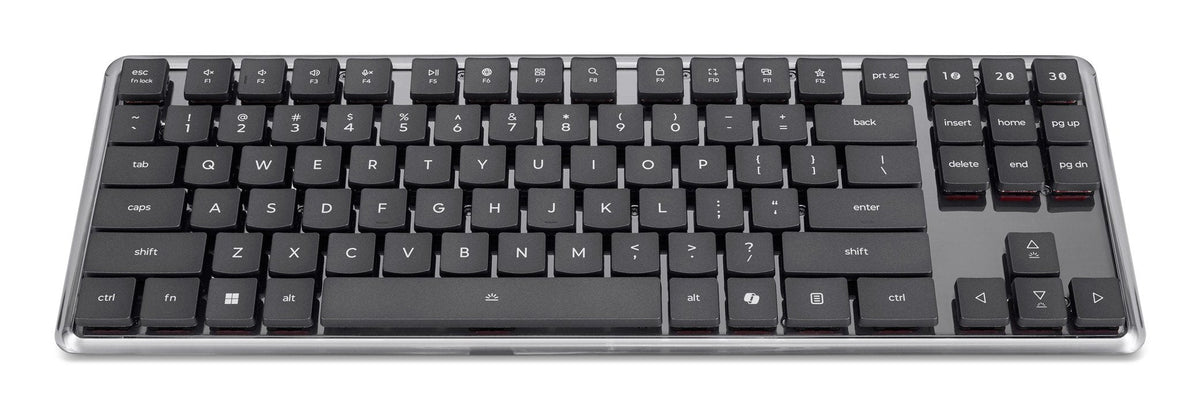 Lenovo 4y41v37355, Tenkeyless (80 - 87 %), Con Cable & Inalámbrico, Usb + Rf Wireless + Bluetooth, Optischer Schlüsselschalter, Led, Gris