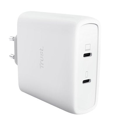 Cargador De Pared Gan Trust Maxo 100w 2xusb Tipo-C Incluye Cable Usb Tipo-C 100w