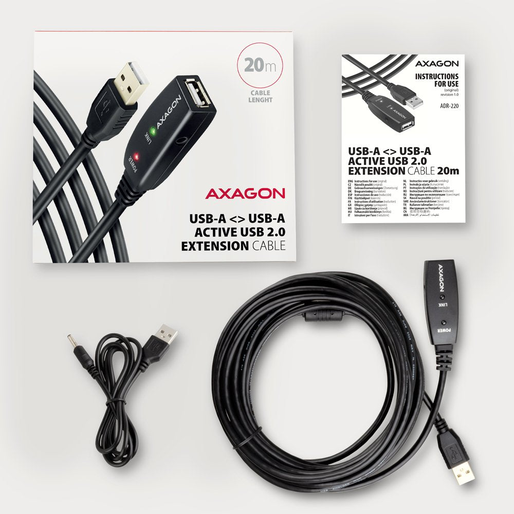EAN 8595247902351 - Axagon ADR-220 USB 2.0 A-M -> A-F active extension/repeater cable 20m - Kabel - Digital/Daten cable USB U imagen 8