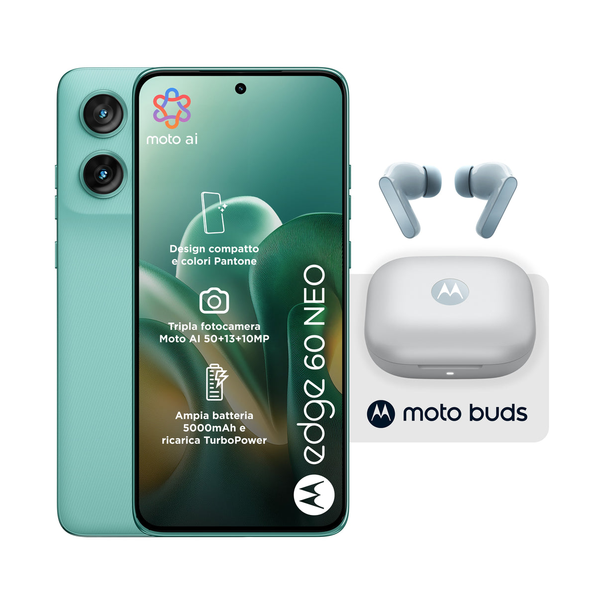 Motorola Edge 60 Neo 8+256gb 6.36" 5g Pantone Frostbite + Buds Ds Ita