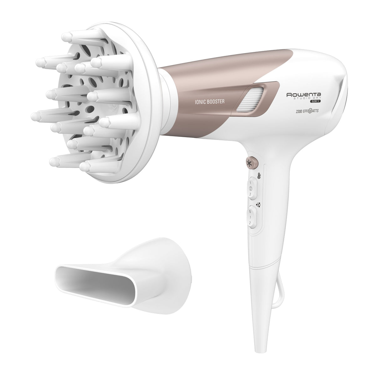 Rowenta Cv5830 Studio Dry 2300w Blanco Secador De Pelo Con Difusor Generador Iónico