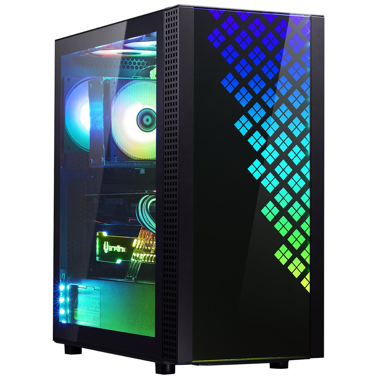 Caja Pc Bitfenix E-Atx Dawn Rgb Tempered Glass Black