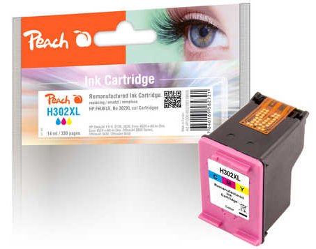 Cartucho Peach Hp 302xl F6u67a Compatible Color