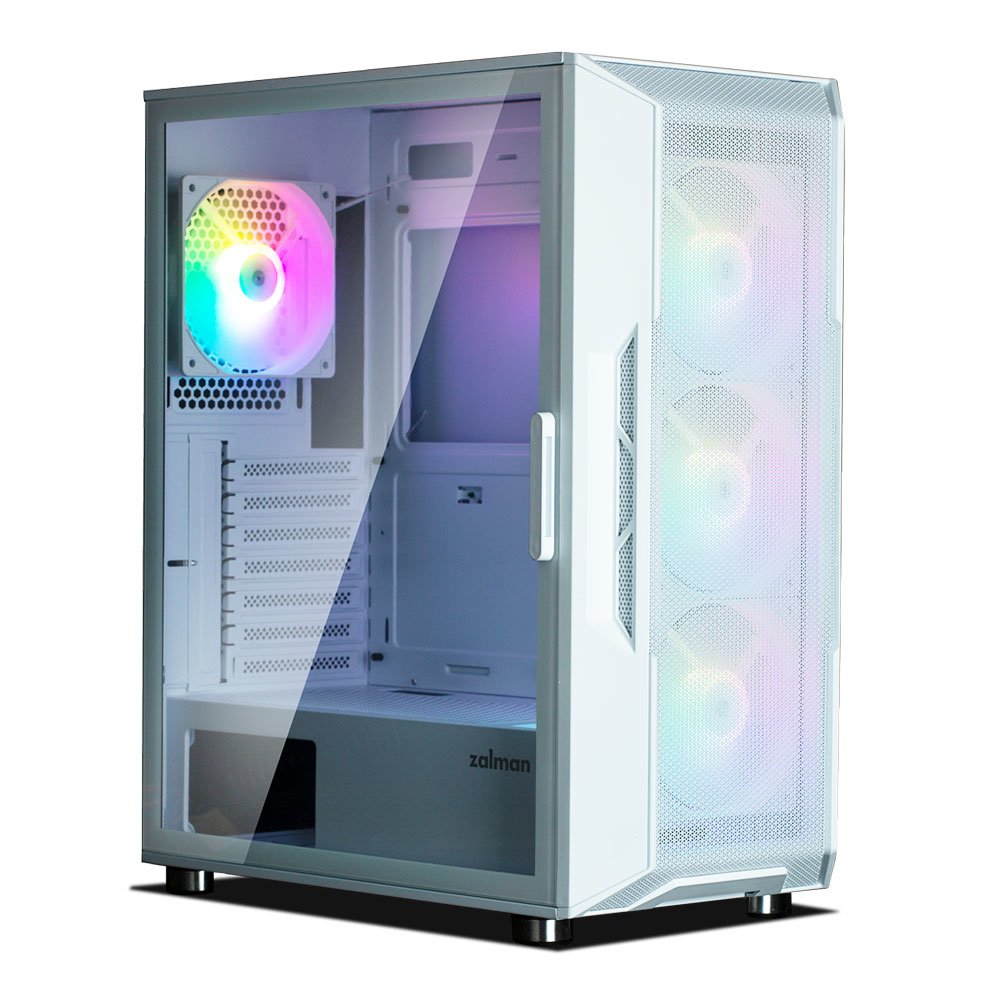 Caja Pc Zalman I3 Neo Atx Mid Tower White Rgb Fan X4