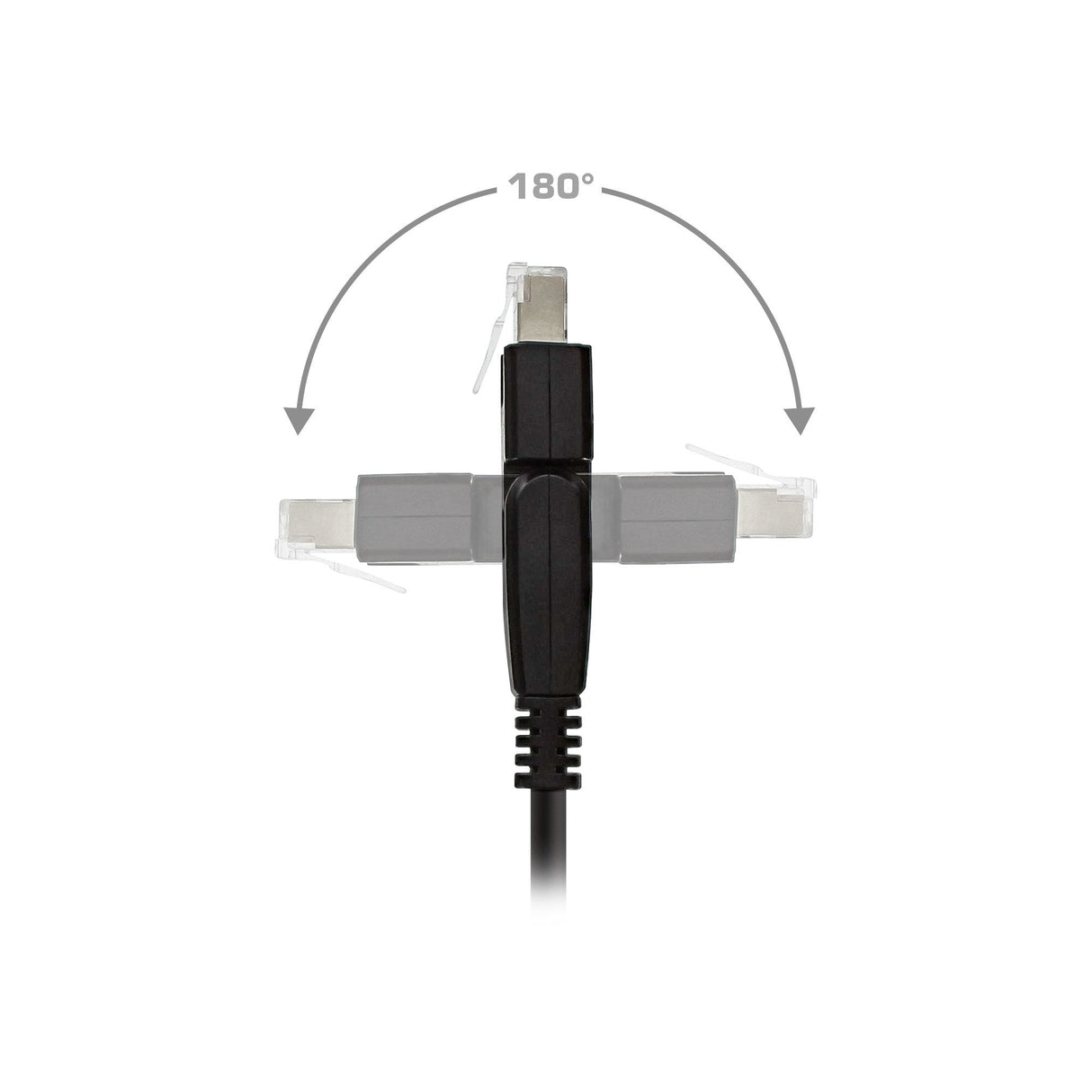 Cable De Red Inline 180° S/Ftp Pimf Cat.6a 500mhz Libre De Halógenos Cobre Negro 1m