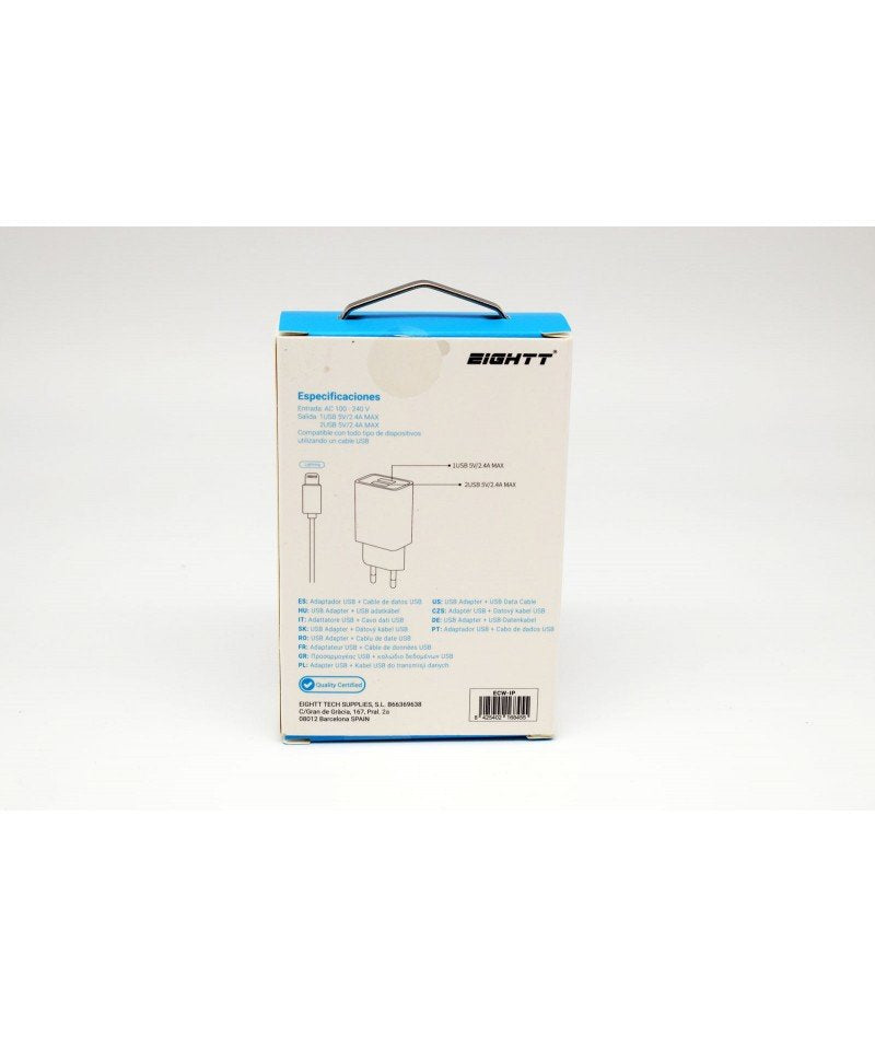 Eightt Cargador Ecw-Ip Smartphone Tablet Lightning 5v 2.4a
