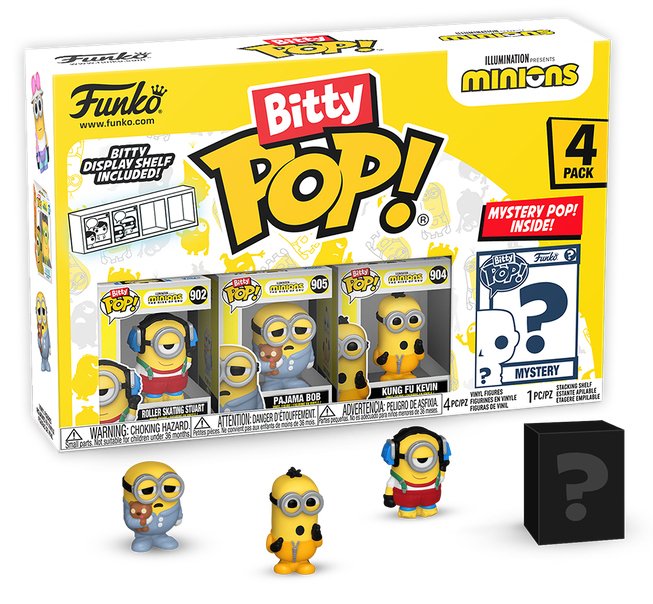 Blister 4 Figuras Bitty Pop Minions Series 3