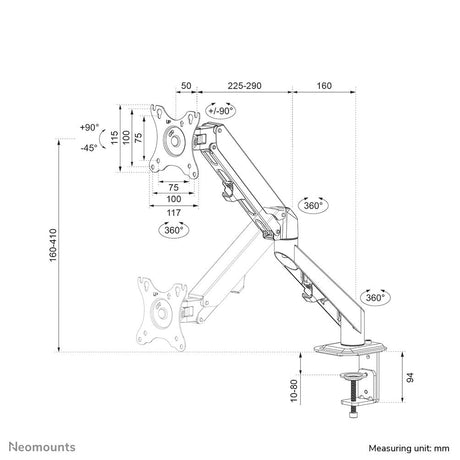EAN 8717371449261 - Neomounts DS70-700BL1 soporte para monitor 68,6 cm (27") Escritorio Negro imagen 18