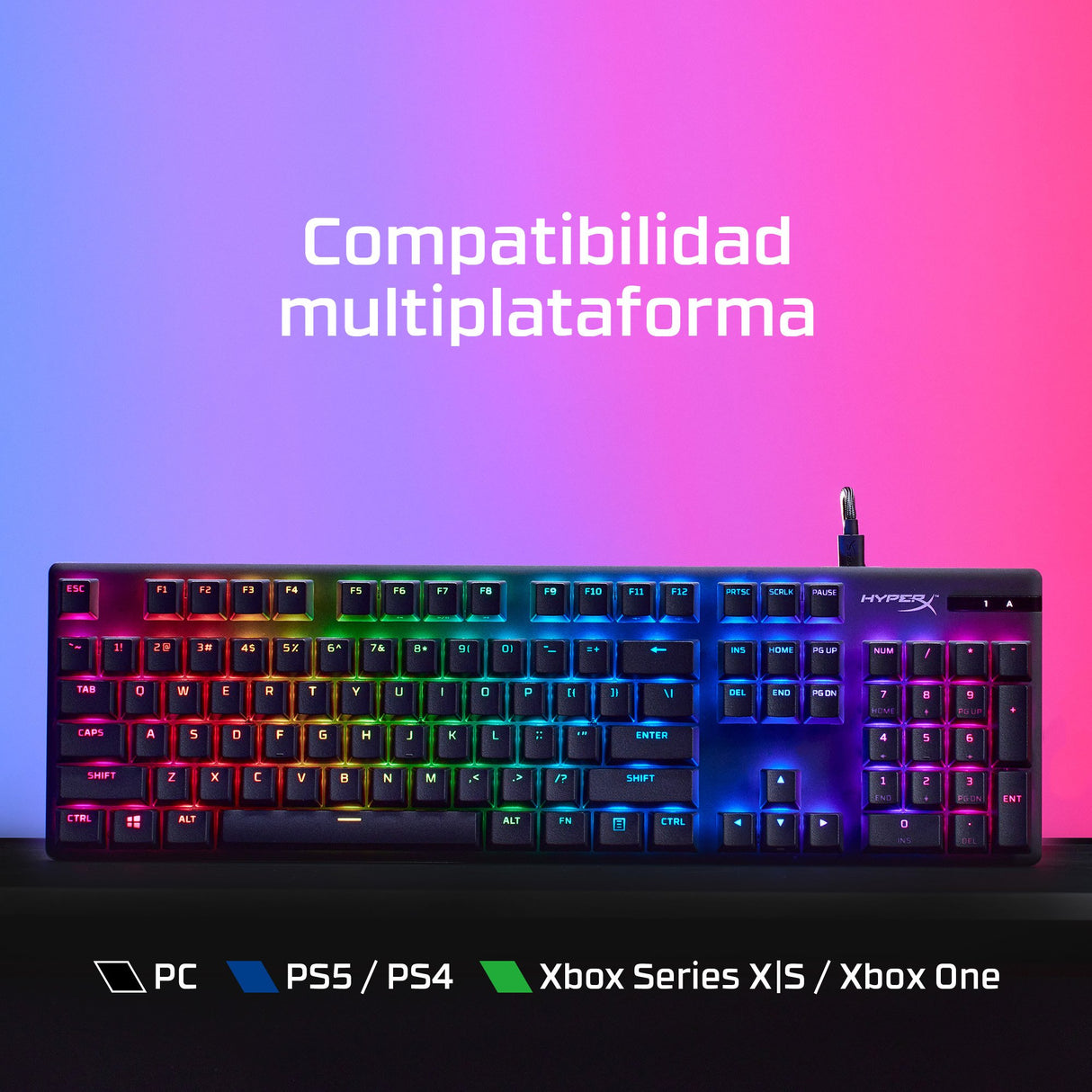 EAN 0196337969735 - HyperX Alloy Origins PBT HX Blue Gaming Keyboard teclado Juego USB Negro imagen 4