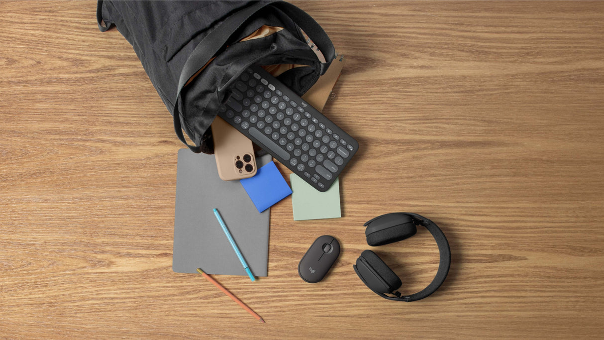 Pebble 2 Combo Tonal Graphite - Fra 2.4ghz/Bt-419 Universal