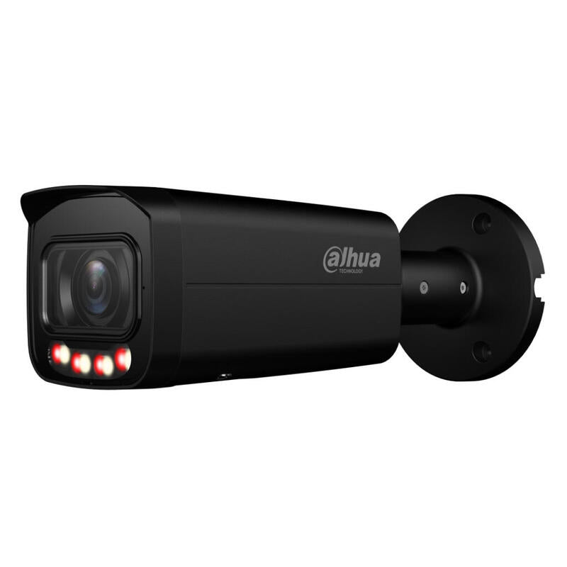 Dahua Ipc-Hfw2449t-Zas-Il-B Tubular Ip 4m H265 Full Color Wdr Iluminación Dual Led60m/Ir60m 2.7-13.5mm Ip67 Poe Audio Mic E/S Ai. Color Negro