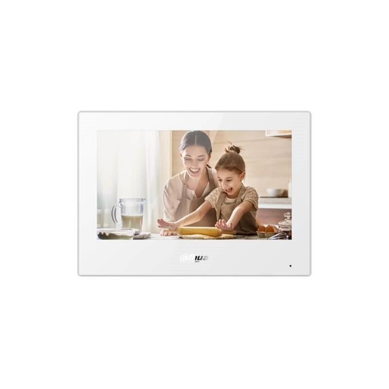 Dahua Vth5321gw-W Monitor Android Interior 7" De Superficie Para Videoportero Ip Wifi Pantalla Táctil Poe Sd 8e/1s Alarma Blanco