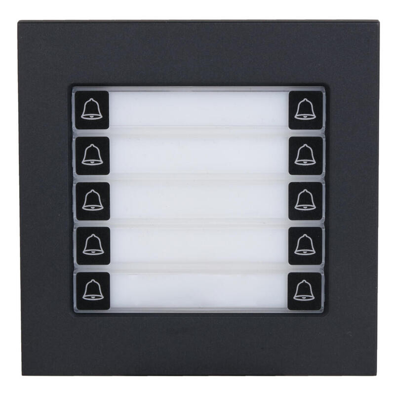 Dahua Vto4202fb-Mdb10 Estación Exterior Modular Para Videoportero Ip Con 10 Botones Para Series Vto4202f-X. Color Negro
