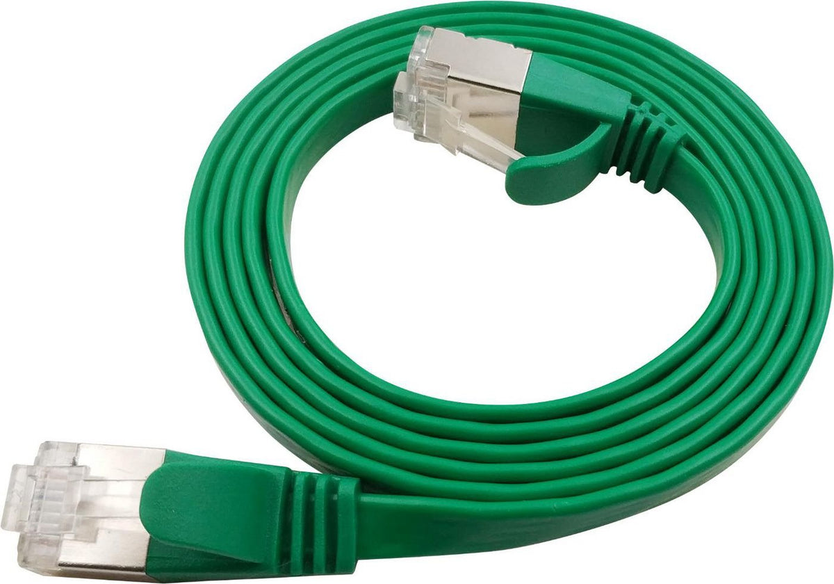 Flat U/Ftp Cat6a Green 1.5m Awg 32/7, Pvc, 1 85x6mm Stp-Fl6a-00150-Gr