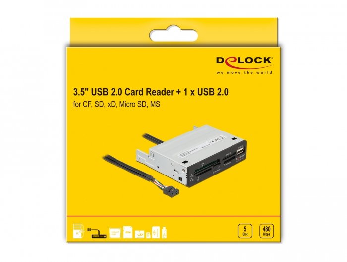 EAN 4043619917082 - DeLOCK 91708 lector de tarjeta Interno Negro, Gris imagen 5