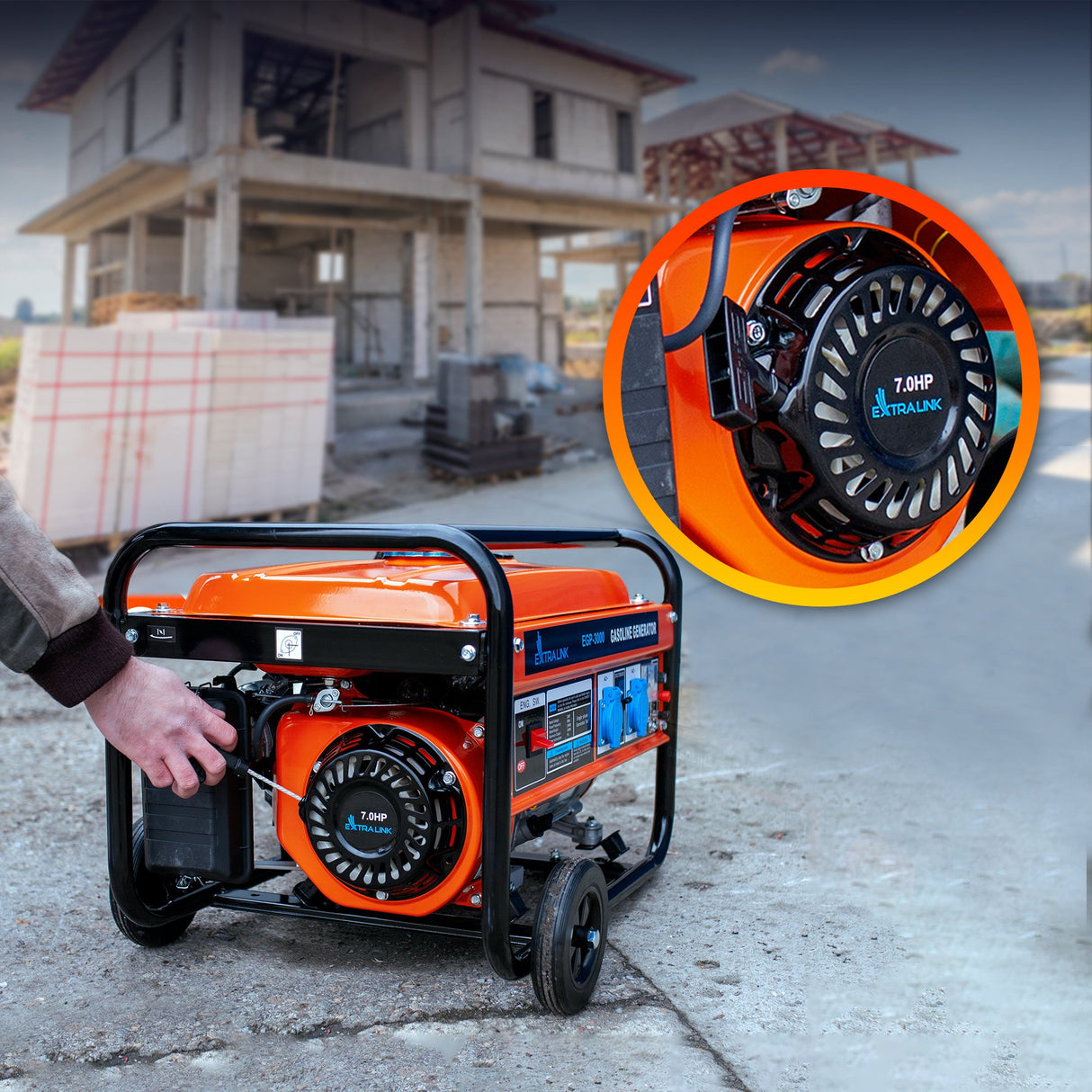 EAN 5905090330349 - Extralink EX.30349 motor-generador 2800 W 15 L Negro, Naranja imagen 9