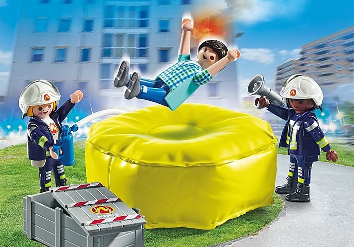 Playmobil 71465 City Action Feuerwehrleute Mit Luftkissen, Juguete De Construcción 71465