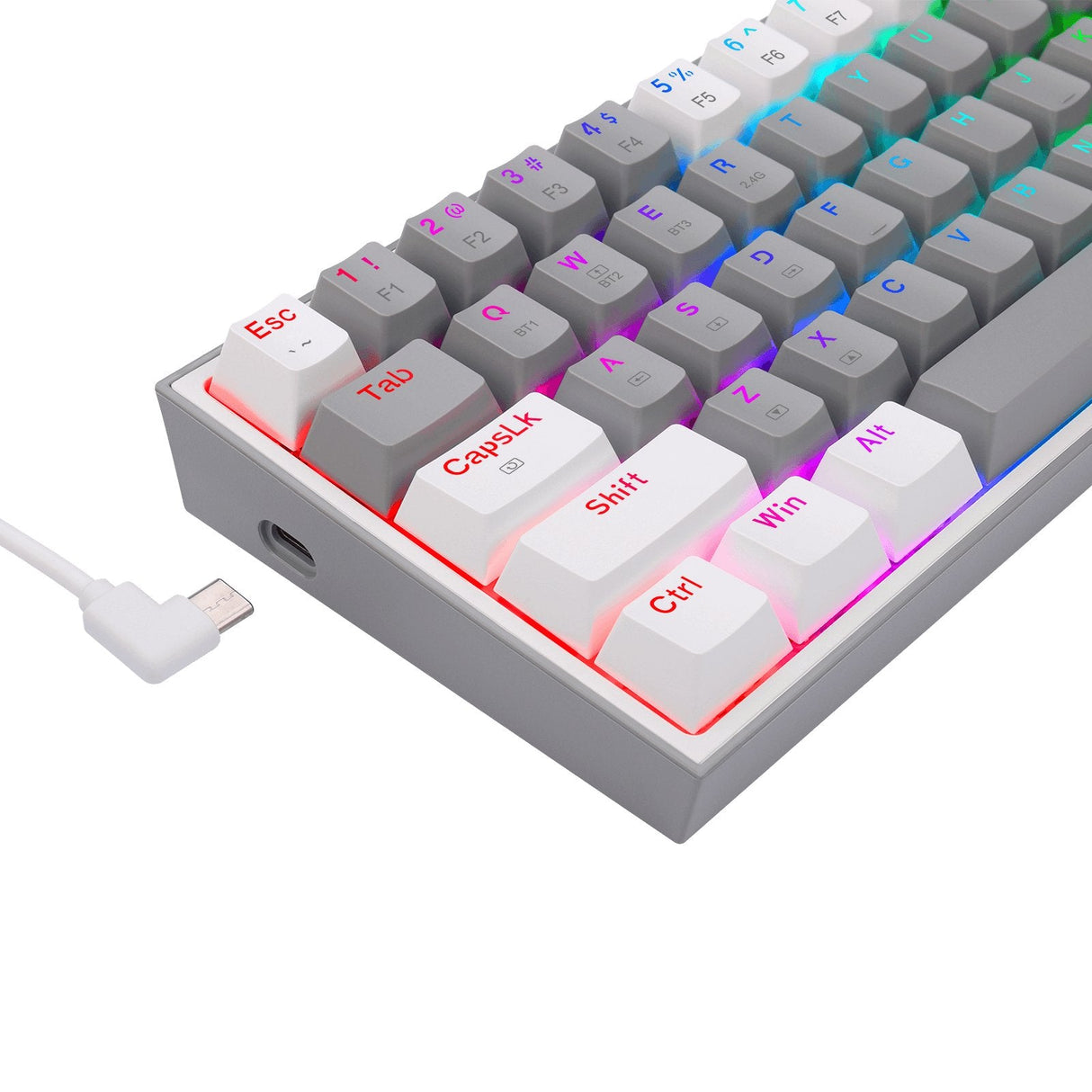 Redragon Fizz Pro Teclado Español Mecanico Gaming Rgb Gris/Blanco