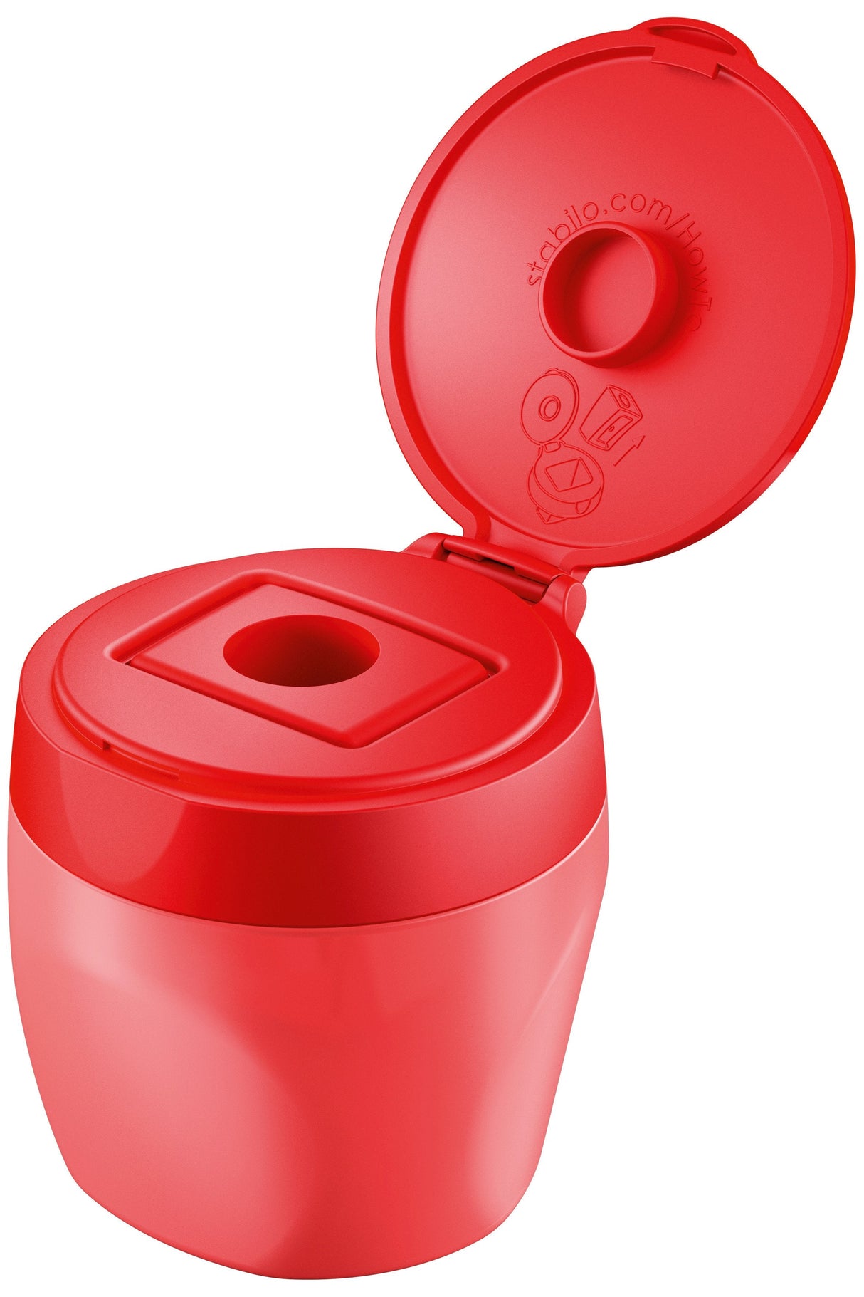 Stabilo Sacapuntas Con Depósito Y Tapa Woody 3 En 1 Rojo