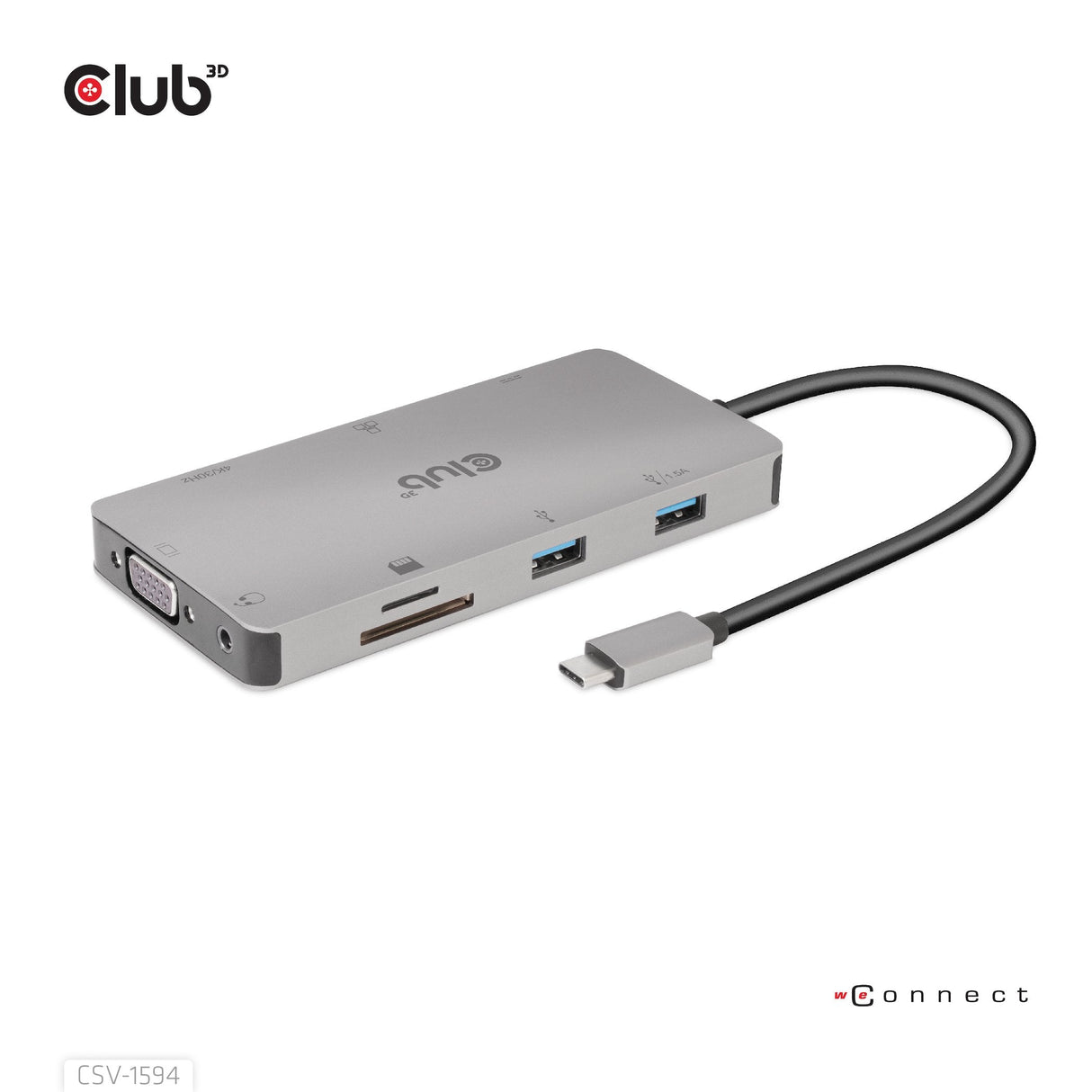 Club3d Usb-9-In1-Hub Usb-C > Hdmi/Vga/2xusb/Usb-C/Rj45/Sd Retail