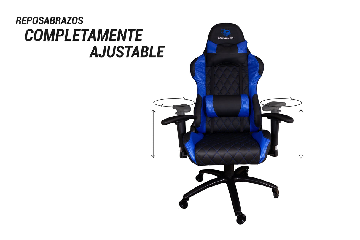 EAN 8436556143823 - Deep Gaming Deep Command II Silla para videojuegos de PC Asiento acolchado Negro, Azul imagen 4
