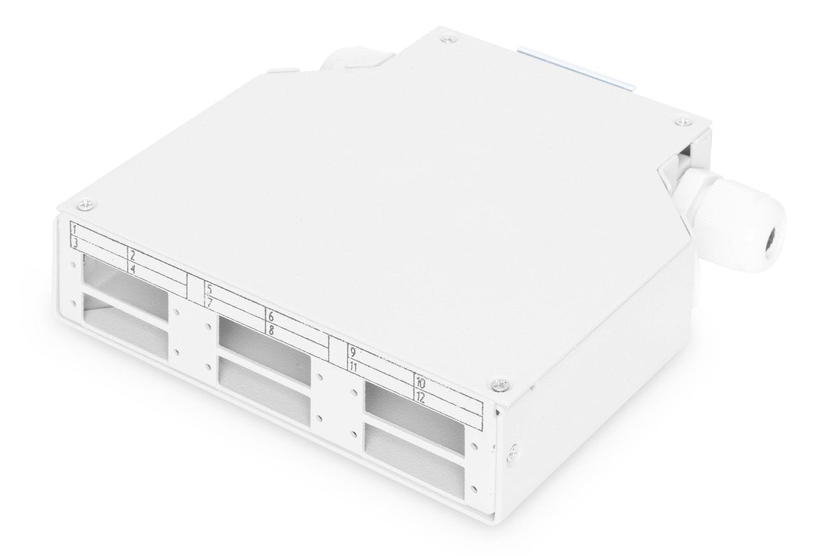 Distribución En Carril Din De Fibra Óptica Digitus, Panel De Conexión Gris Claro, Para Acoplamientos 6x Sc/Dx Dn-96890