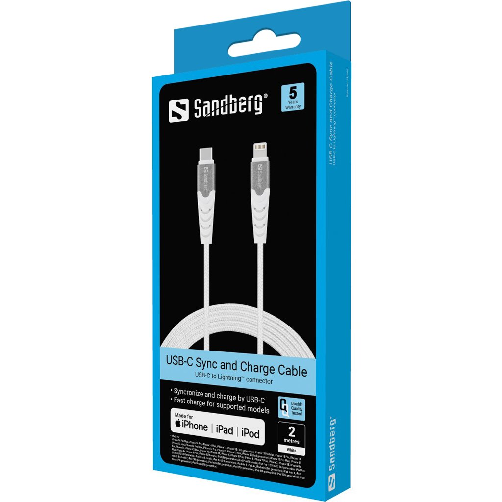 EAN 5705730136481 - Sandberg 136-48 cable de conector Lightning Blanco imagen 2
