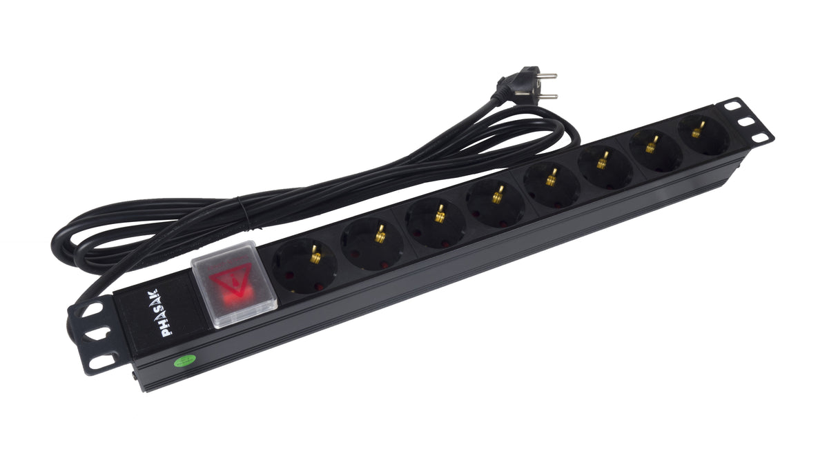 Regleta Con Interruptor Phasak Bns 1520 8 Tomas De Corriente Cable 3m Negro