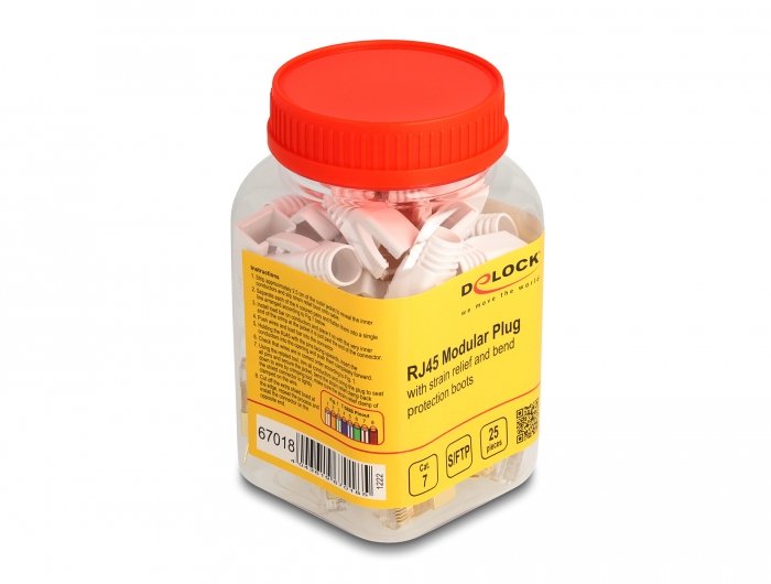Delock 67018 Conector Modular Rj45 Con Fundas De Protección Cat.7 - 25 Uds
